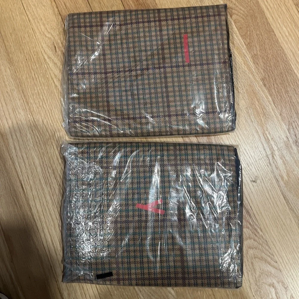 Vtg Ralph Lauren Churchill Multi Plaid Twin Sheet Flat & Fitted Set